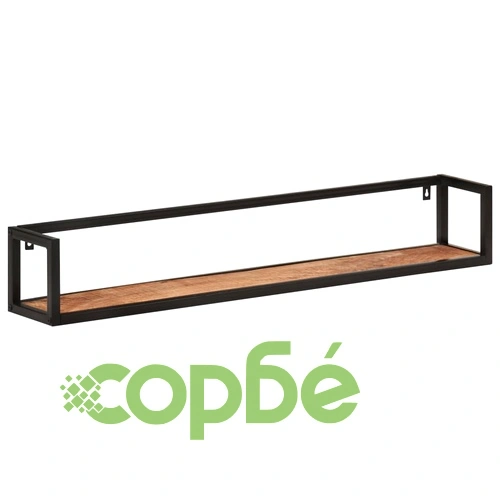 Стенни рафтове 2 бр 110x17x17 см мангово дърво масив и желязо ➤ топ цена ➤ sorbe.bg