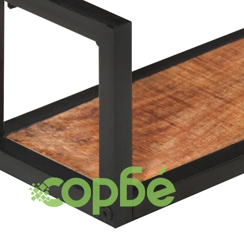 Стенни рафтове 2 бр 110x17x17 см мангово дърво масив и желязо ➤ топ цена ➤ sorbe.bg