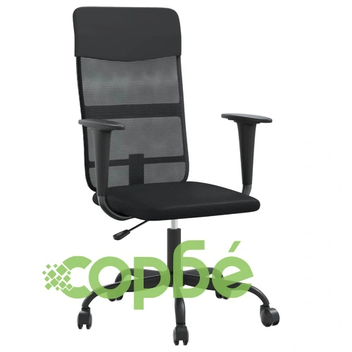 Офис стол, регулируем, черен, мрежеста материя и еко кожа ➤ топ цена ➤ sorbe.bg