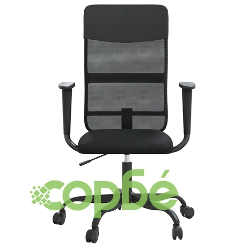 Офис стол, регулируем, черен, мрежеста материя и еко кожа ➤ топ цена ➤ sorbe.bg