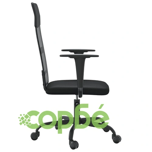 Офис стол, регулируем, черен, мрежеста материя и еко кожа ➤ топ цена ➤ sorbe.bg