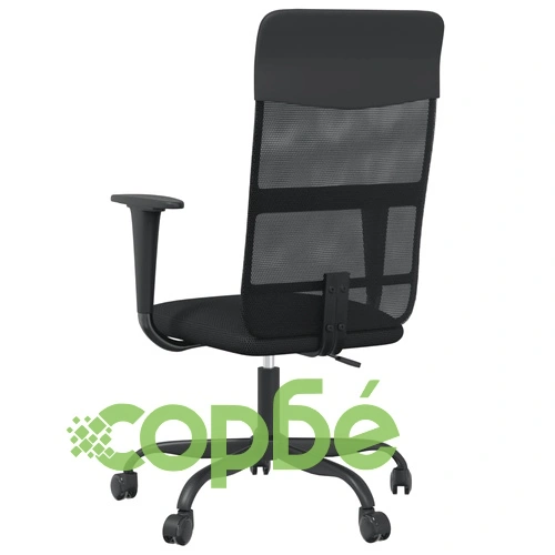 Офис стол, регулируем, черен, мрежеста материя и еко кожа ➤ топ цена ➤ sorbe.bg