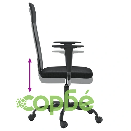 Офис стол, регулируем, черен, мрежеста материя и еко кожа ➤ топ цена ➤ sorbe.bg