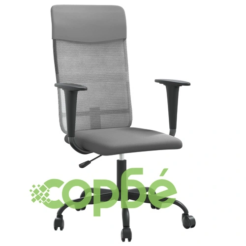 Офис стол, регулируем, сив, мрежеста материя и еко кожа ➤ топ цена ➤ sorbe.bg