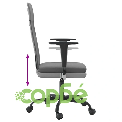 Офис стол, регулируем, сив, мрежеста материя и еко кожа ➤ топ цена ➤ sorbe.bg