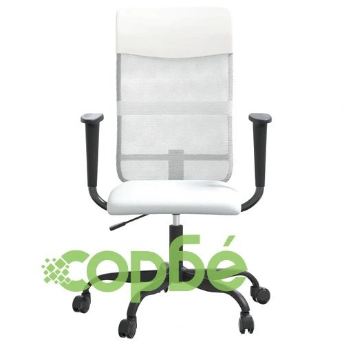 Офис стол, регулируем, бял, мрежеста материя и еко кожа ➤ топ цена ➤ sorbe.bg