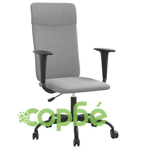 Офис стол с регулируема височина, светлосив, текстил ➤ топ цена ➤ sorbe.bg