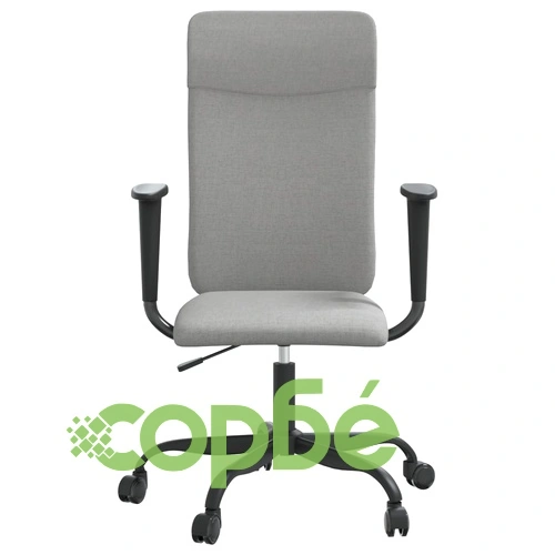 Офис стол с регулируема височина, светлосив, текстил ➤ топ цена ➤ sorbe.bg