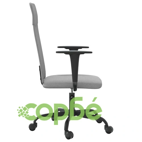 Офис стол с регулируема височина, светлосив, текстил ➤ топ цена ➤ sorbe.bg