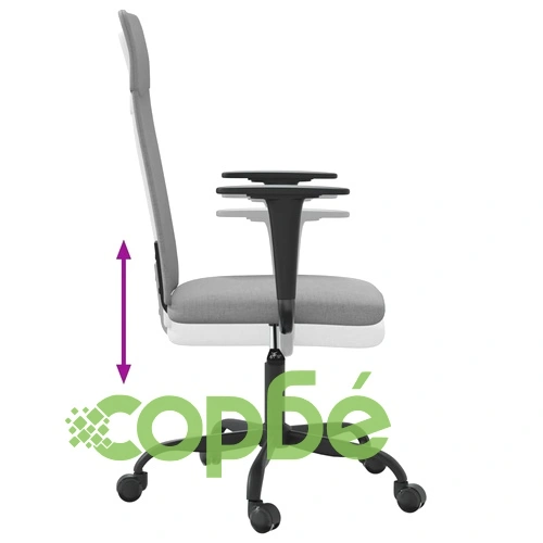 Офис стол с регулируема височина, светлосив, текстил ➤ топ цена ➤ sorbe.bg