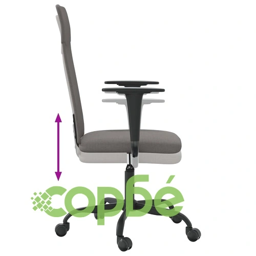 Офис стол с регулируема височина, тъмносив, текстил ➤ топ цена ➤ sorbe.bg