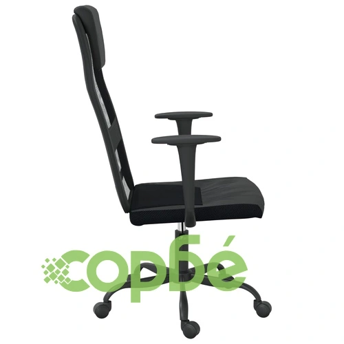 Офис стол, регулируем, черен, мрежеста материя и еко кожа ➤ топ цена ➤ sorbe.bg