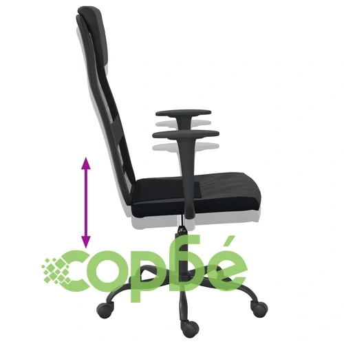 Офис стол, регулируем, черен, мрежеста материя и еко кожа ➤ топ цена ➤ sorbe.bg