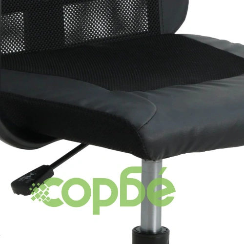 Офис стол, регулируем, черен, мрежеста материя и еко кожа ➤ топ цена ➤ sorbe.bg