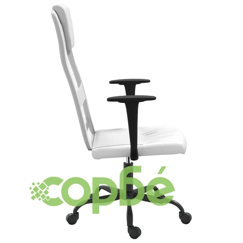 Офис стол, регулируем, бял, мрежеста материя и еко кожа ➤ топ цена ➤ sorbe.bg