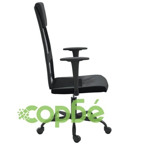 Офис стол, регулируем, черен, мрежеста материя и еко кожа ➤ топ цена ➤ sorbe.bg