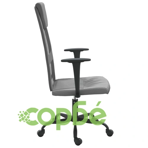 Офис стол, регулируем, сив, мрежеста материя и еко кожа ➤ топ цена ➤ sorbe.bg