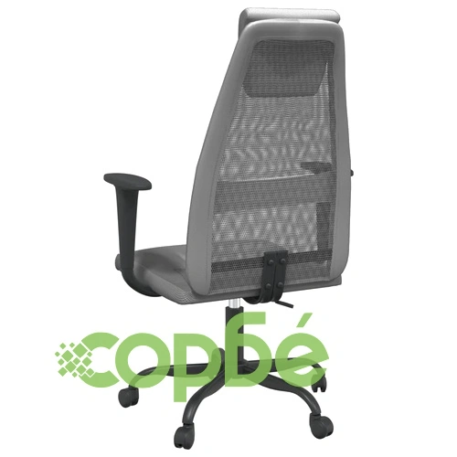 Офис стол, регулируем, сив, мрежеста материя и еко кожа ➤ топ цена ➤ sorbe.bg