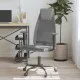 Офис стол, сив, мрежест плат и изкуствена кожа
