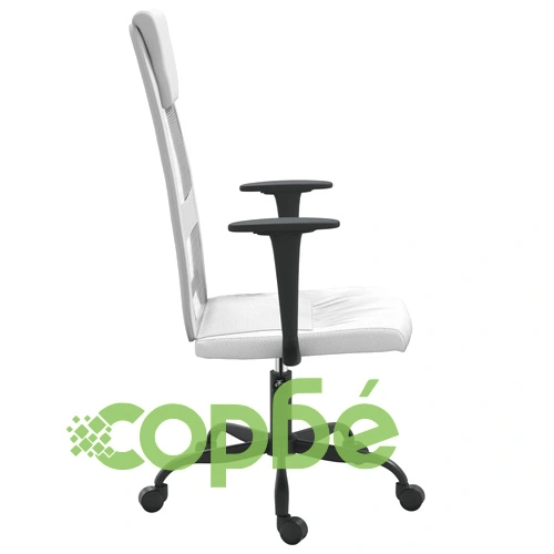 Офис стол, регулируем, бял, мрежеста материя и еко кожа ➤ топ цена ➤ sorbe.bg