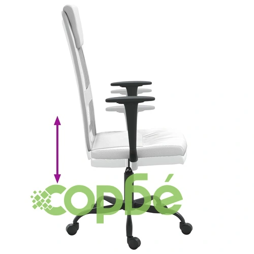 Офис стол, регулируем, бял, мрежеста материя и еко кожа ➤ топ цена ➤ sorbe.bg