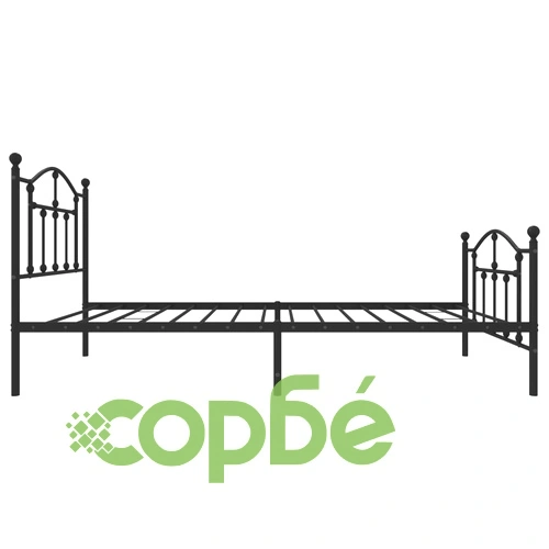 Метална рамка за легло с горна и долна табла, черна, 90x200 см ➤ топ цена ➤ sorbe.bg