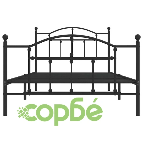 Метална рамка за легло с горна и долна табла, черна, 100x200 см ➤ топ цена ➤ sorbe.bg