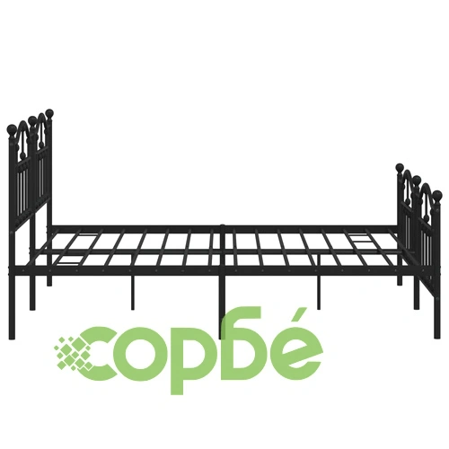 Метална рамка за легло с горна и долна табла, черна, 160x200 см ➤ топ цена ➤ sorbe.bg