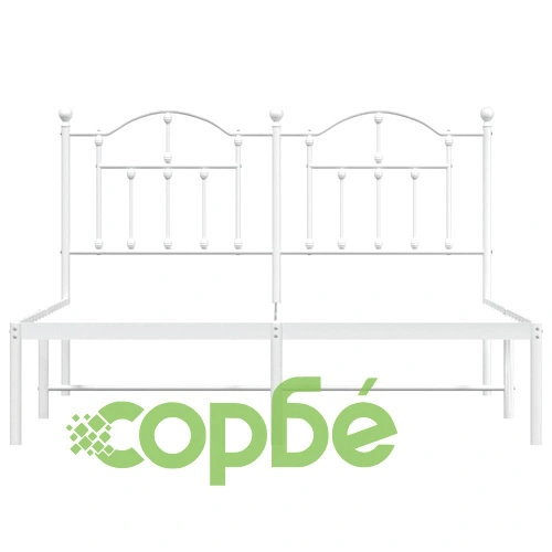 Метална рамка за легло с горна табла, бяла, 140x190 см ➤ топ цена ➤ sorbe.bg