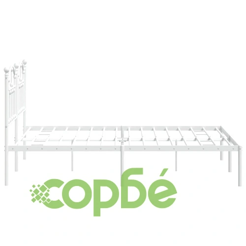 Метална рамка за легло с горна табла, бяла, 140x190 см ➤ топ цена ➤ sorbe.bg
