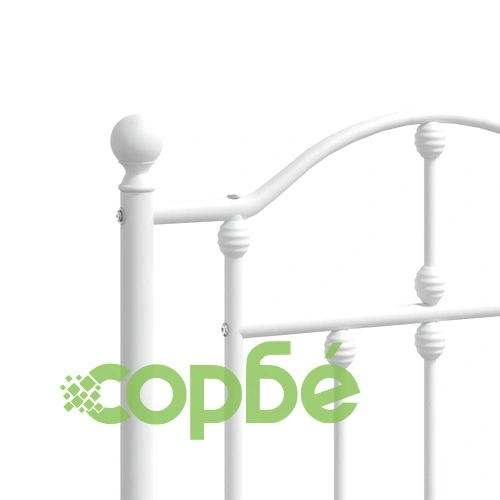 Метална рамка за легло с горна табла, бяла, 140x190 см ➤ топ цена ➤ sorbe.bg