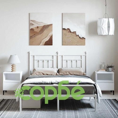 Метална рамка за легло с горна табла, бяла, 150x200 см ➤ топ цена ➤ sorbe.bg