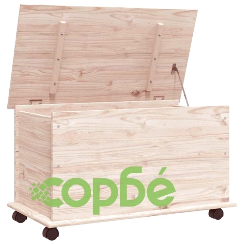 Сандък за съхранение с колелца ALTA 73x39,5x43 см бор масив ➤ топ цена ➤ sorbe.bg