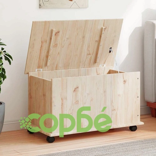 Сандък за съхранение с колелца ALTA 73x39,5x43 см бор масив ➤ топ цена ➤ sorbe.bg