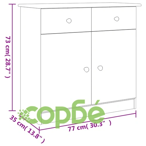 Сайдборд ALTA, 77x35x73 см, борово дърво масив ➤ топ цена ➤ sorbe.bg