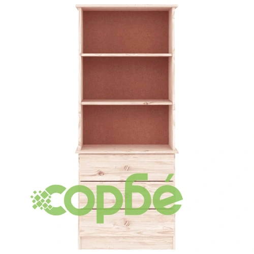 Библиотека с чекмеджета ALTA, 60x35x142 см, бор масив ➤ топ цена ➤ sorbe.bg