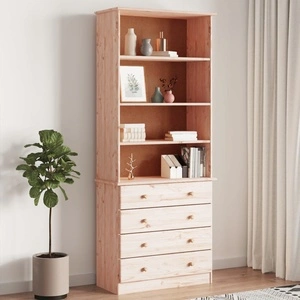 Библиотека с чекмеджета ALTA, 77x35x186,5 см, бор масив