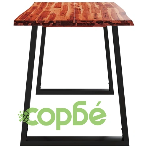 Трапезна маса с жив ръб 110x70x75 см масивна акация ➤ топ цена ➤ sorbe.bg