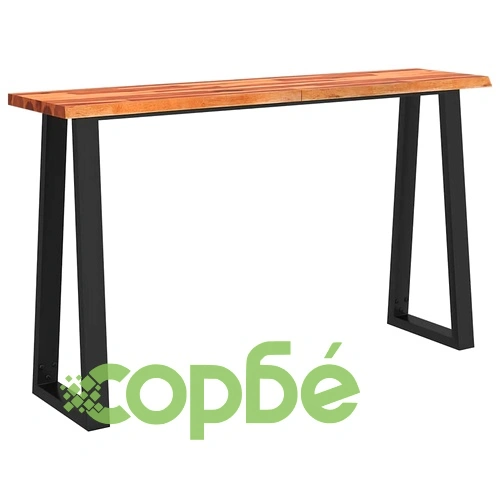 Трапезна маса с жив ръб 140x40x80 см масивна акация ➤ топ цена ➤ sorbe.bg