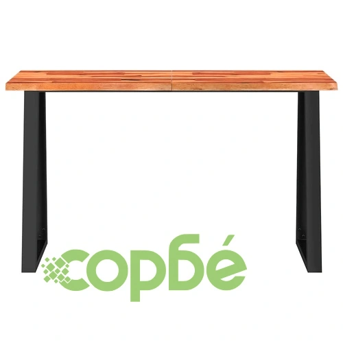 Трапезна маса с жив ръб 140x40x80 см масивна акация ➤ топ цена ➤ sorbe.bg