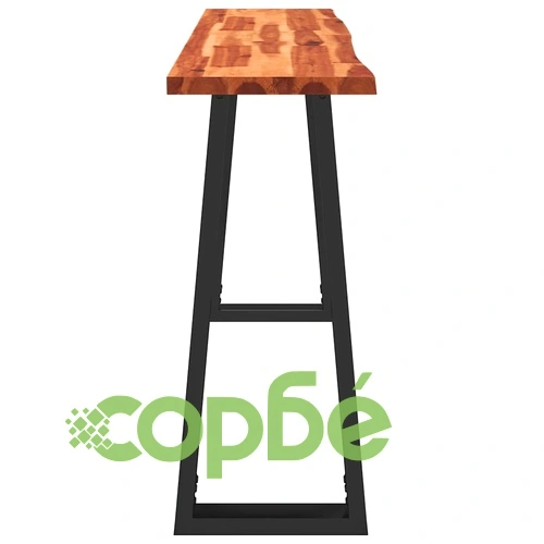 Трапезна маса с жив ръб 140x40x80 см масивна акация ➤ топ цена ➤ sorbe.bg