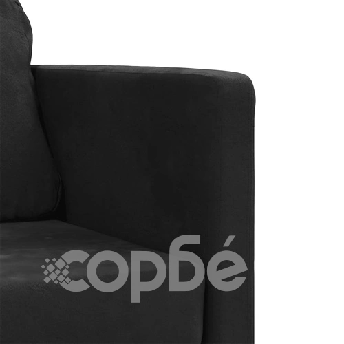 Подов разтегателен диван 2-в-1 черен 122x204x55 см кадифе ➤ топ цена ➤ sorbe.bg