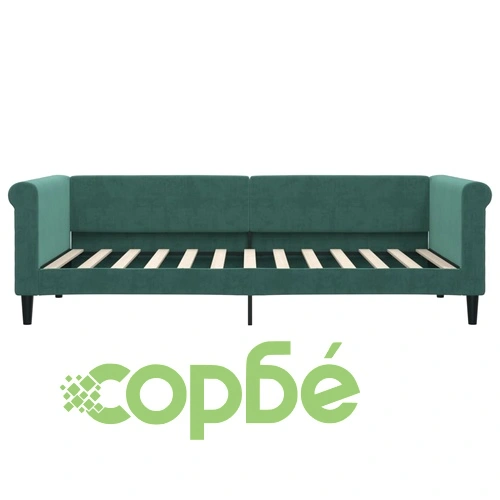Кушетка, тъмнозелена, 90x200 см, кадифе ➤ топ цена ➤ sorbe.bg