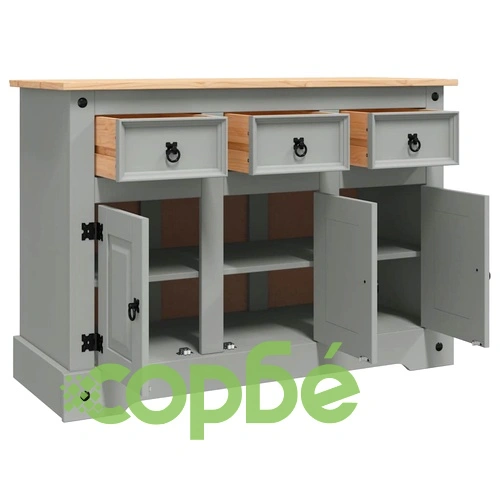 Бюфет Corona сив 112x43x78 см мексикански бор масив ➤ топ цена ➤ sorbe.bg