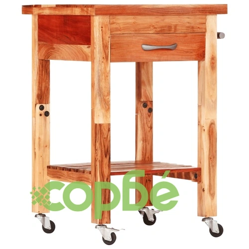 Кухненска количка 55x55x89 см масивна акация ➤ топ цена ➤ sorbe.bg