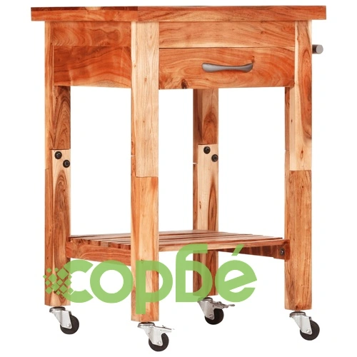 Кухненска количка 55x55x89 см масивна акация ➤ топ цена ➤ sorbe.bg