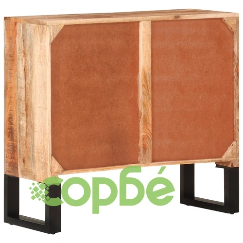 Бюфет 80x30x71 см грубо мангово дърво масив и метал ➤ топ цена ➤ sorbe.bg