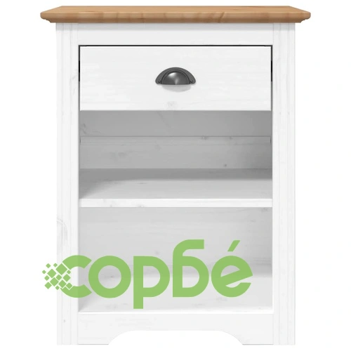 Нощно шкафче BODO, кафяво, 53x38,5x67 см, борово дърво масив ➤ топ цена ➤ sorbe.bg