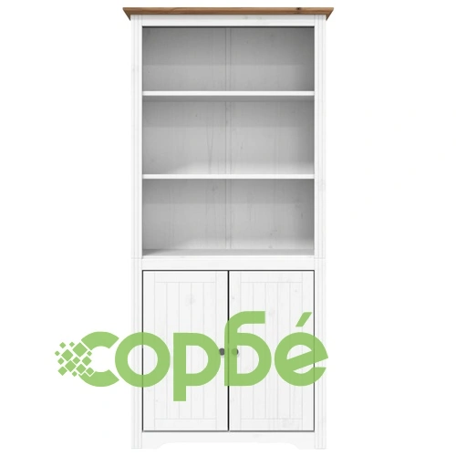 Етажерка за книги BODO бяло и кафяво 82x40x173 см бор масив ➤ топ цена ➤ sorbe.bg