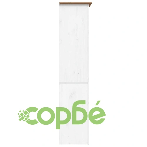 Етажерка за книги BODO бяло и кафяво 82x40x173 см бор масив ➤ топ цена ➤ sorbe.bg